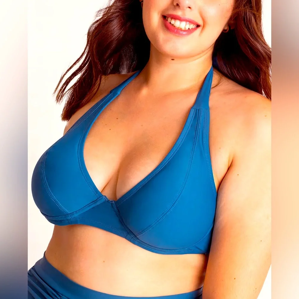 Shapermint Essentials Teal Bikini Top - Picture 1 of 4